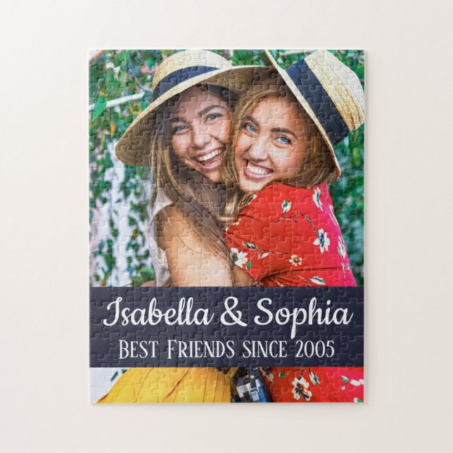 Puzzle BFF Meilleurs amis tendance photo personnalisée mo (Vertical)