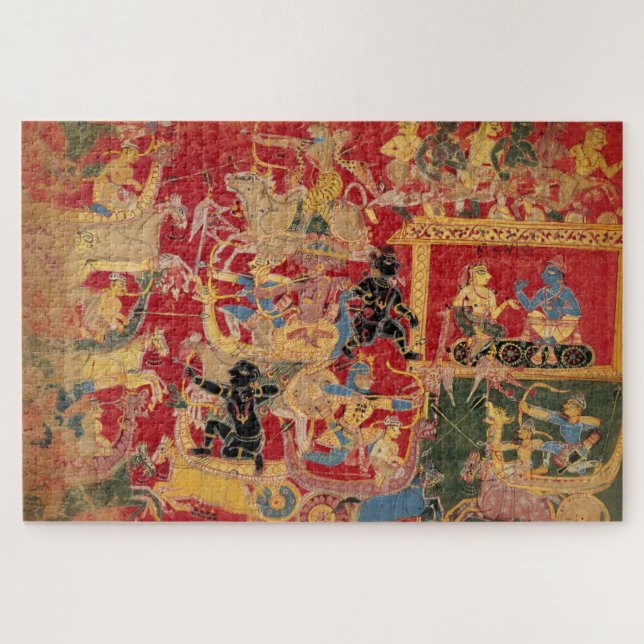 Puzzle Bhagavata Purana Krishna combat Bana (Horizontal)