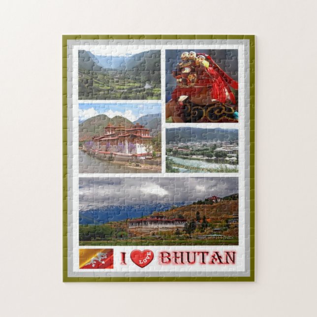 Puzzle Bhoutan - I Love - (Vertical)