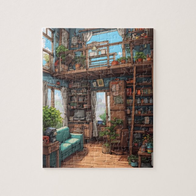 Puzzle Bibliothèque confortable (Vertical)