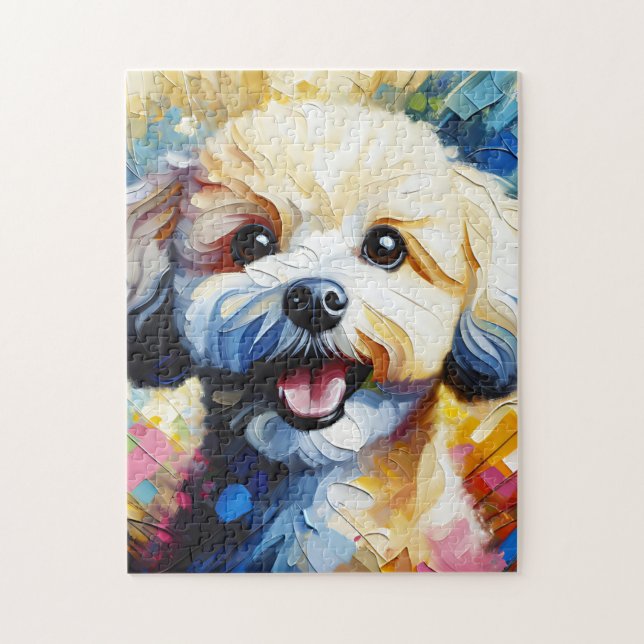 Puzzle Bichon Frise Chien Acrylique Art Imprimer Cadeau A (Vertical)