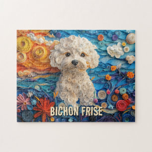Puzzle Bichon Frise Papier Quitter Art Chien Portrait