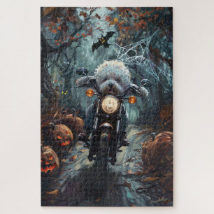 Puzzle Bichon Frise Riding Moto Halloween Scandale