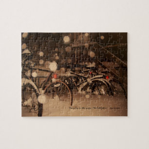 Puzzle : bicyclettes dans la neige