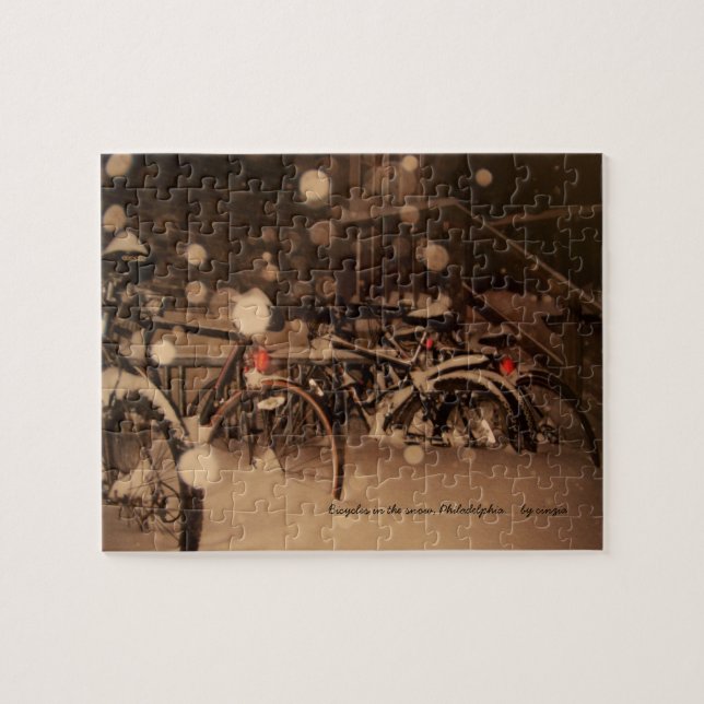 Puzzle : bicyclettes dans la neige (Horizontal)