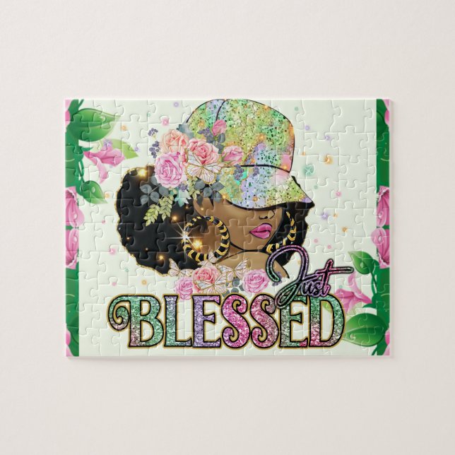 Puzzle Bienheureuse Black Melanin Femme Sista Aimer Dieu (Horizontal)