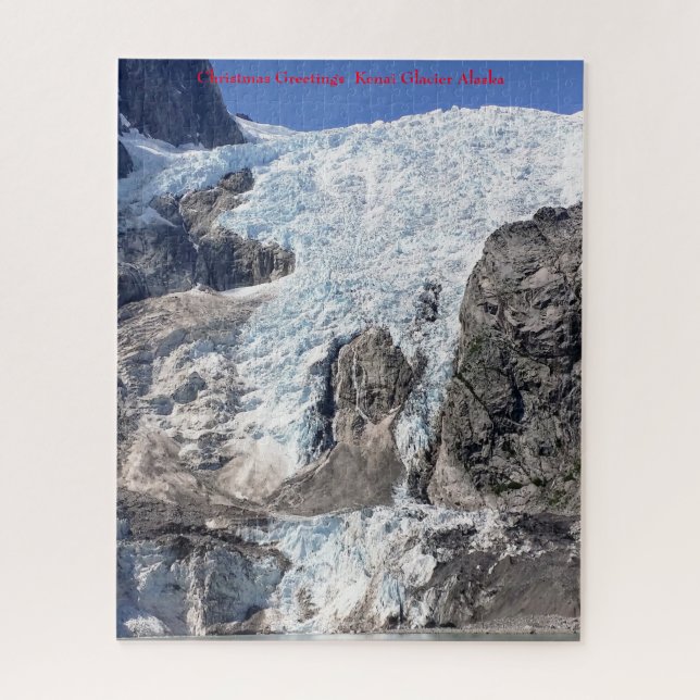 Puzzle Bienvenue de Noël du glacier Alaska Kenai (Vertical)