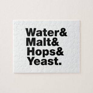 Puzzle Bière = Eau & Malt & Hops & Yeast.