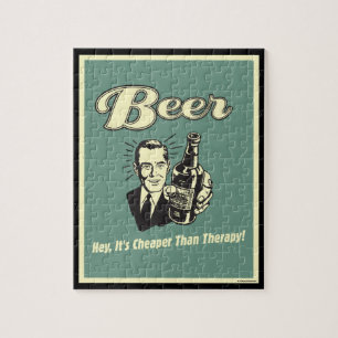 Puzzle Bière : Hey c'est moins cher que la thérapie