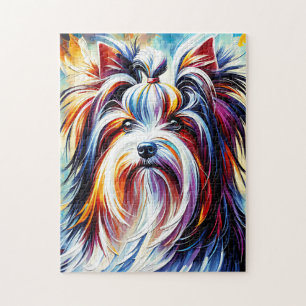 Puzzle Biewer Terrier Portrait de chien Acrylique Art Imp