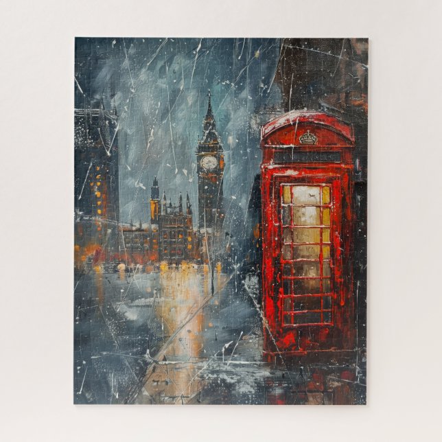 Puzzle Big Ben et le stand de téléphone rouge (Vertical)