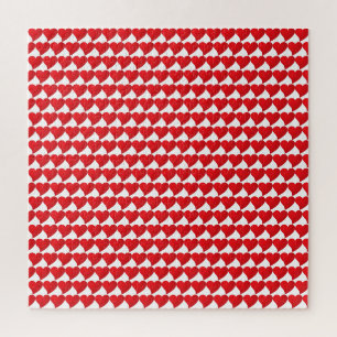 Puzzle Big Red Hearts motif blanc Saint Valentin