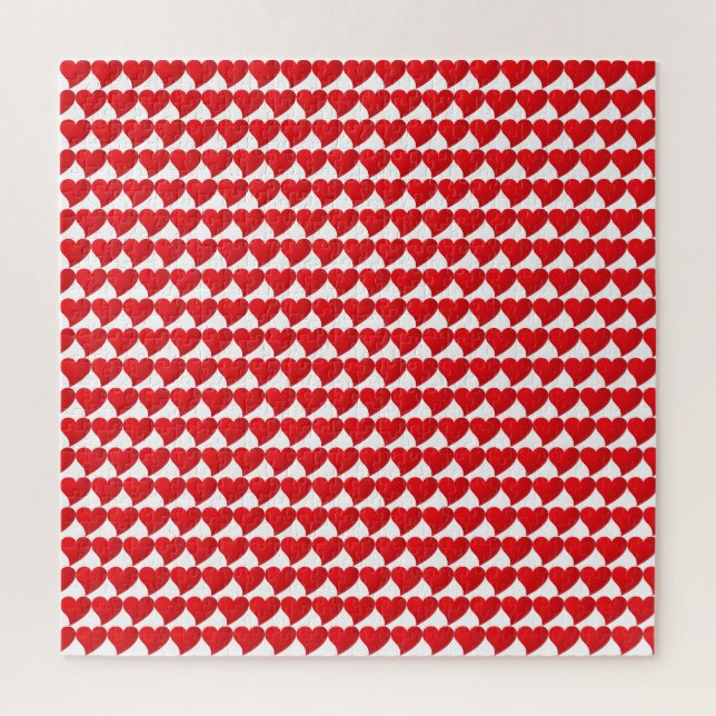 Puzzle Big Red Hearts motif blanc Saint Valentin (Vertical)