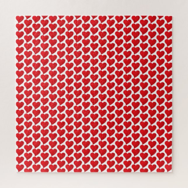 Puzzle Big Red Hearts motif blanc Saint Valentin (Vertical)
