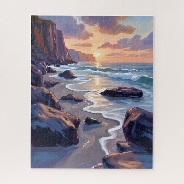 Puzzle Big Sur, California Coast Painting (Vertical)