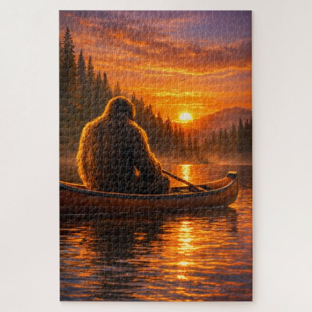 Puzzle Bigfoot Canoe sunset reverie (Vertical)