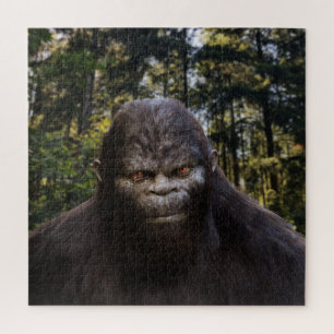 PUZZLE BIGFOOT SASQUATCH PORTRAIT ORANGE EYES