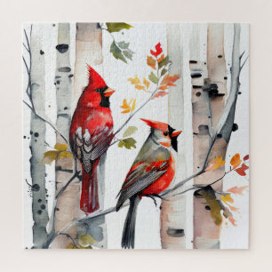 Puzzle Birch Tree et Cardinals