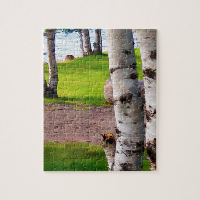 Puzzle Birch Treks By Lake (Vertical)