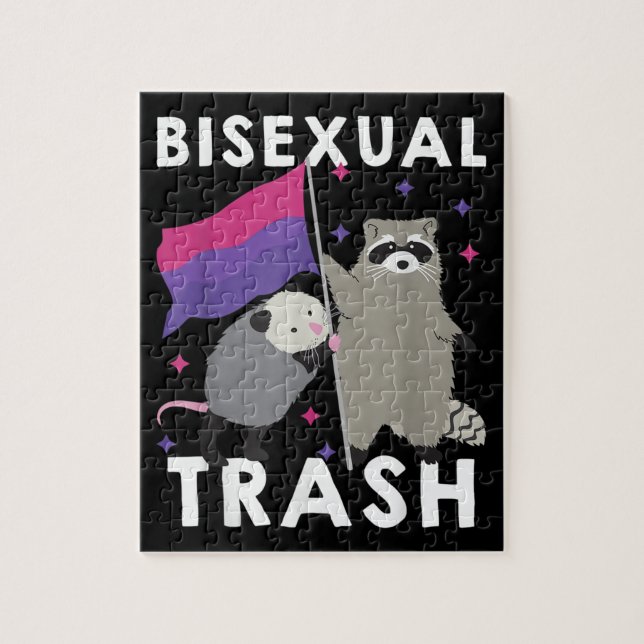 Puzzle Bisexual Trash Gay pride Rainbow LGBT Raccoon (Vertical)