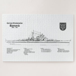 Puzzle Bismarck - Plan du plan de bataille BD