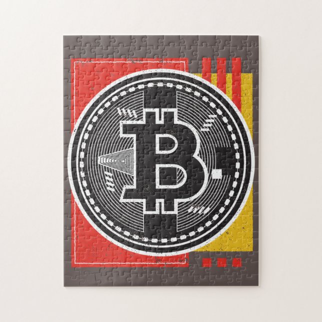 Puzzle Bitcoin Abstrait (Vertical)