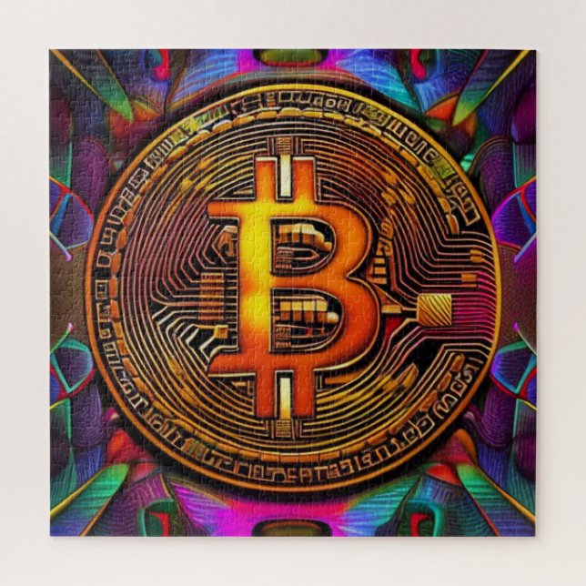 Puzzle Bitcoin BTC Cryptomonnaie Art (Vertical)