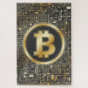 Puzzle Bitcoin Logo Crypto Circuit Board Cryptomonnaie
