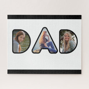 Puzzle Black and White Dad Photo Collage