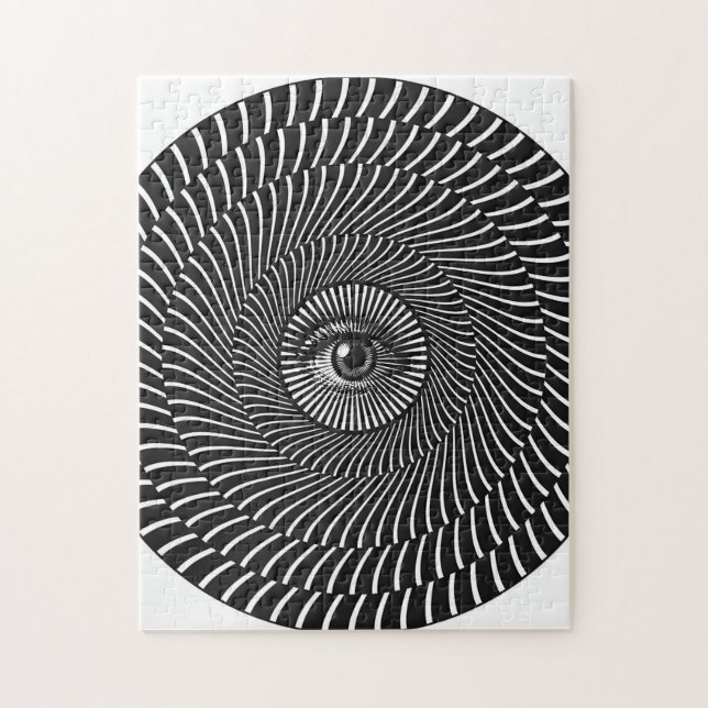 Puzzle Black and White Eye Circulaire Graphic (Vertical)