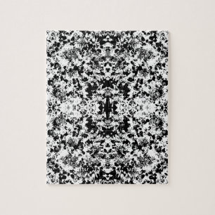 Puzzle Black And White Shapes Pattern