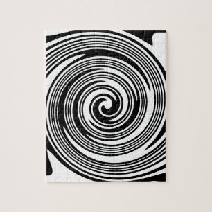 Puzzle Black and white swirling pattern