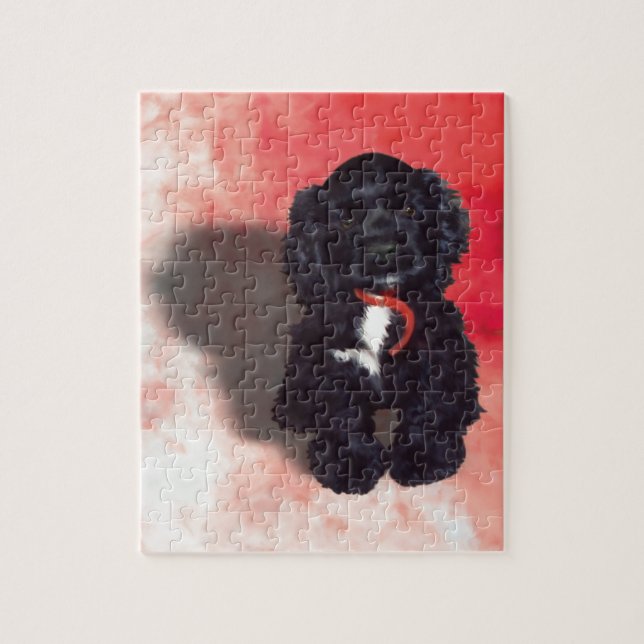 Puzzle Black Cocker Spaniel Puppy - Abby (Vertical)