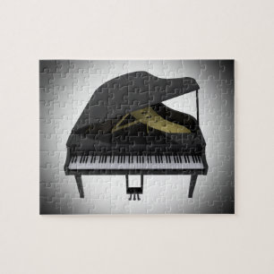 Puzzle: Black Grand Piano Jigsaw Puzzle