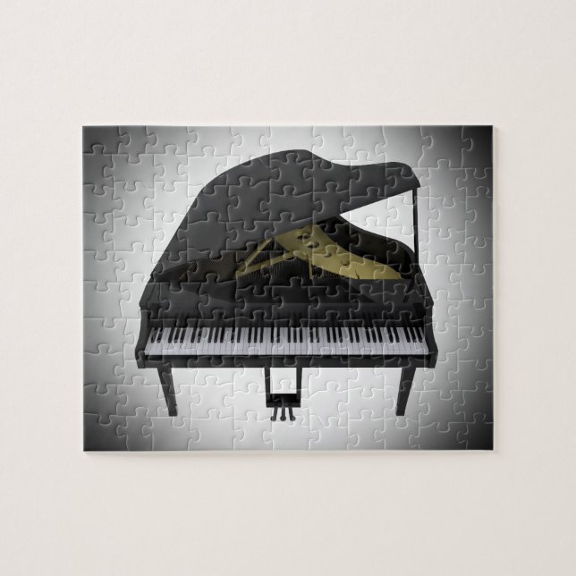 Puzzle: Black Grand Piano Jigsaw Puzzle (Horizontal)