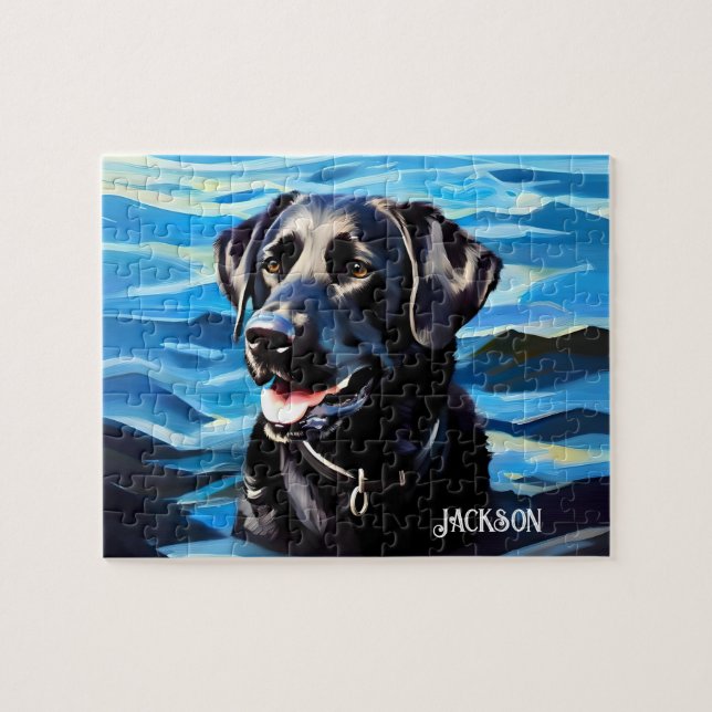 Puzzle Black Lab & Lake (Horizontal)