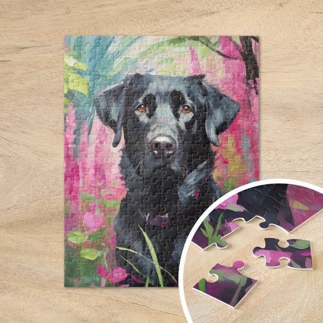 Puzzle Black Lab Portrait Art Moderne (Créateur téléchargé)
