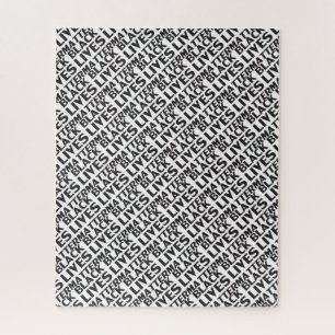 Puzzle Black Lives Matt blanc noir typographie motif