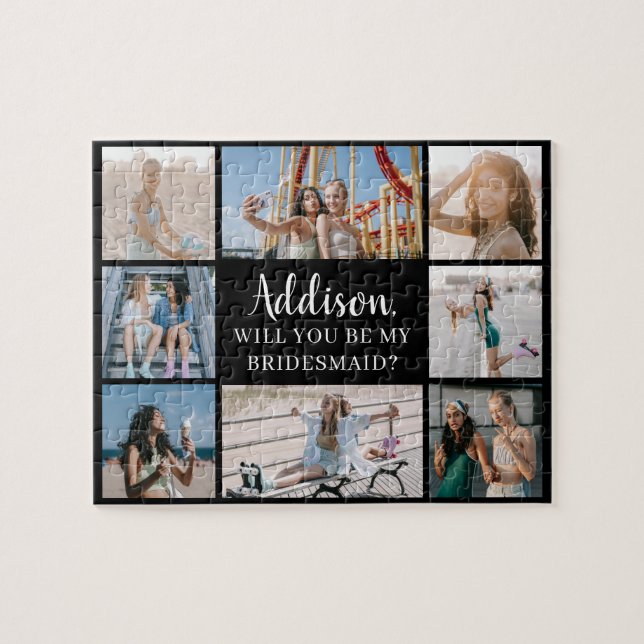 Puzzle Black Modern 8 Photo Collage de photos Proposition (Horizontal)