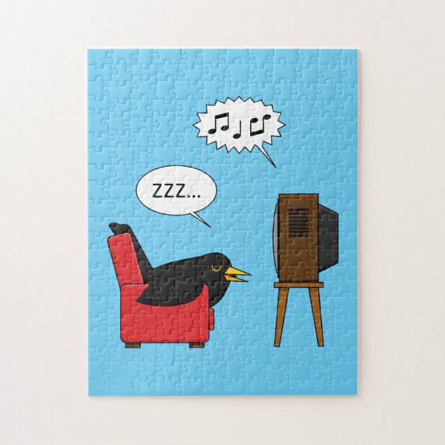 Puzzle Blackbird Dormir devant la bande dessinée de la té (Vertical)