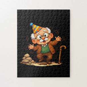 Puzzle Blague de grand-père grincheux qui se lève trop vi