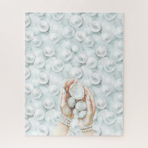 Puzzle Blanc Ocean Mousse de Mer Bleu Coquilles Perles