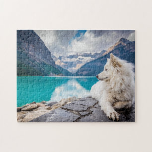 Puzzle Blanc Sibérien Husky Canada Lake