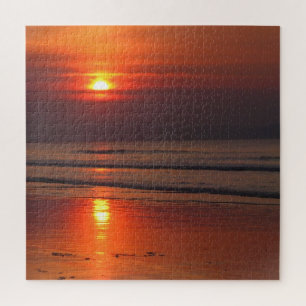 Puzzle Blazing Beach Sunset  -  20x20  -  676 pcs