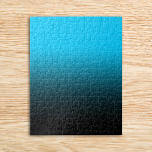 Puzzle Bleu Aqua Clair et Ombré Noir
