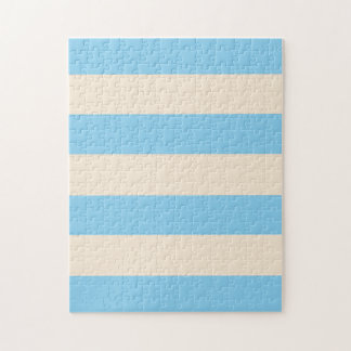 Puzzle Bleu bébé et rayures blanc antique