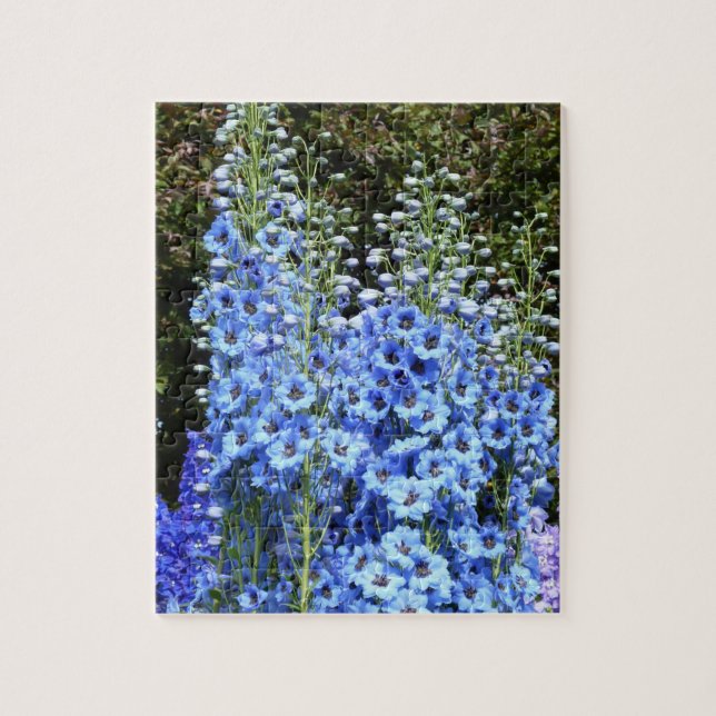 Puzzle Bleu Delphinium Fleurs Florales Jardin Nature (Vertical)