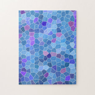 Puzzle bleu en verre
