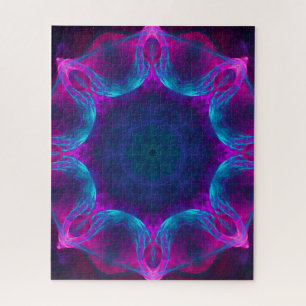 Puzzle Bleu et rose néon foncé Kaleidoscope dégradé