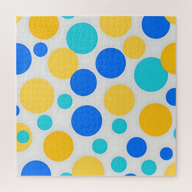 Puzzle Bleu Jaune Turquoise Points (Vertical)